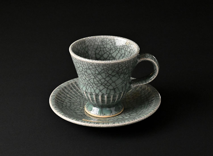 横山道男_青磁墨貫入コーヒー碗皿のイメージ