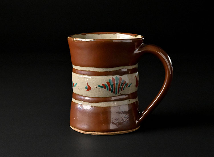 濱田友緒_柿釉赤絵マグカップ イメージ