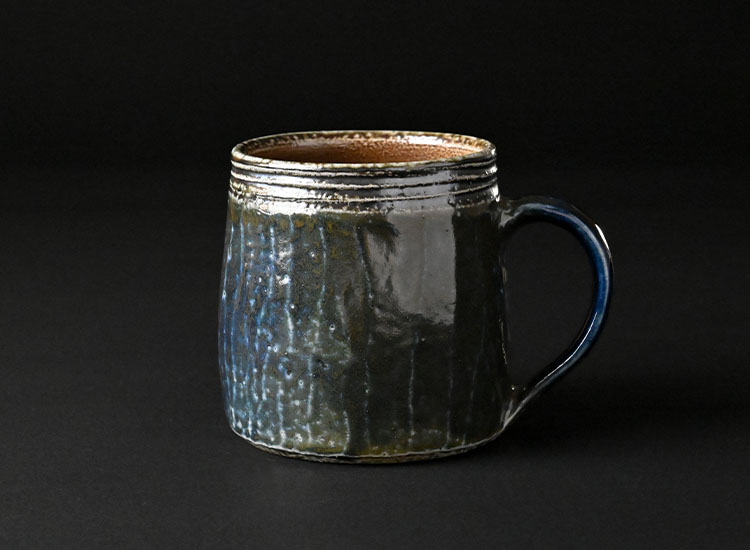 濱田友緒_藍鉄塩釉面取マグカップ イメージ