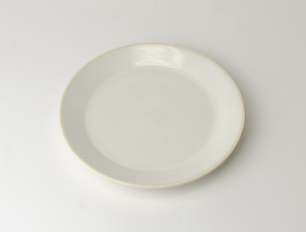 益子伝統釉_糠白釉 5.5寸平皿のイメージ